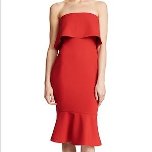 LIKELY strapless red cocktail dress - size 4 - worn once and in great condition!